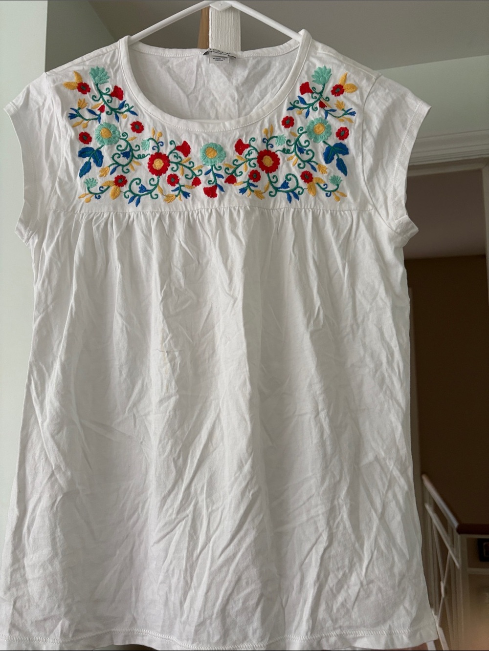 J crew embroidered tee shirt